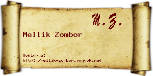 Mellik Zombor névjegykártya